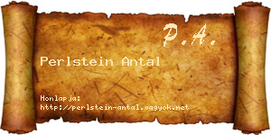 Perlstein Antal névjegykártya